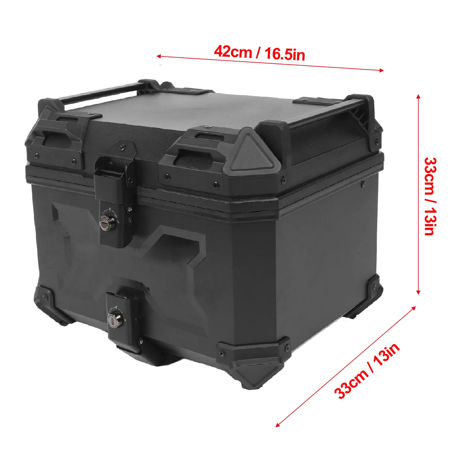 45L Motorcycle Top Box Universal Waterproof Rear Luggage Storage Tool Cases Trunk Tour Tail Box with Quick Release Plate