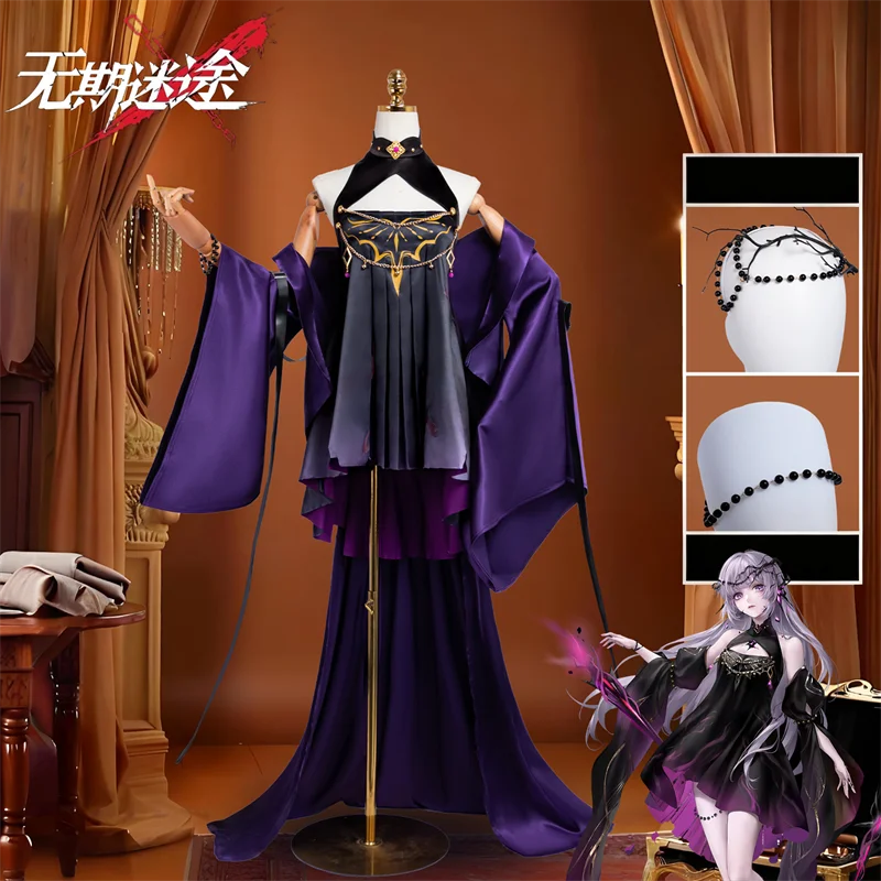 لعبة الطريق إلى أي مكان هيلا الكبار النساء تأثيري حلي رداء تنورة أغطية الرأس مجموعة كاملة الملحقات دعوى هالوين كرنفال وتتسابق #1