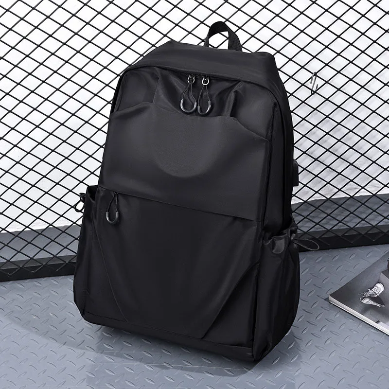 15 Inch Men And Women Universal School Bag Leisure Solid Color Outdoor Sports Shoulder Bag Large Capacity Travel Laptop Backpack