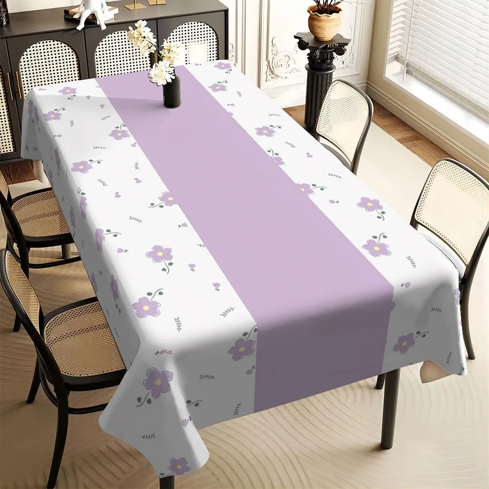 Elegant Floral Pattern Tablecloth Spill Proof Dust Cover for Dining Room Buffet Table Linen
