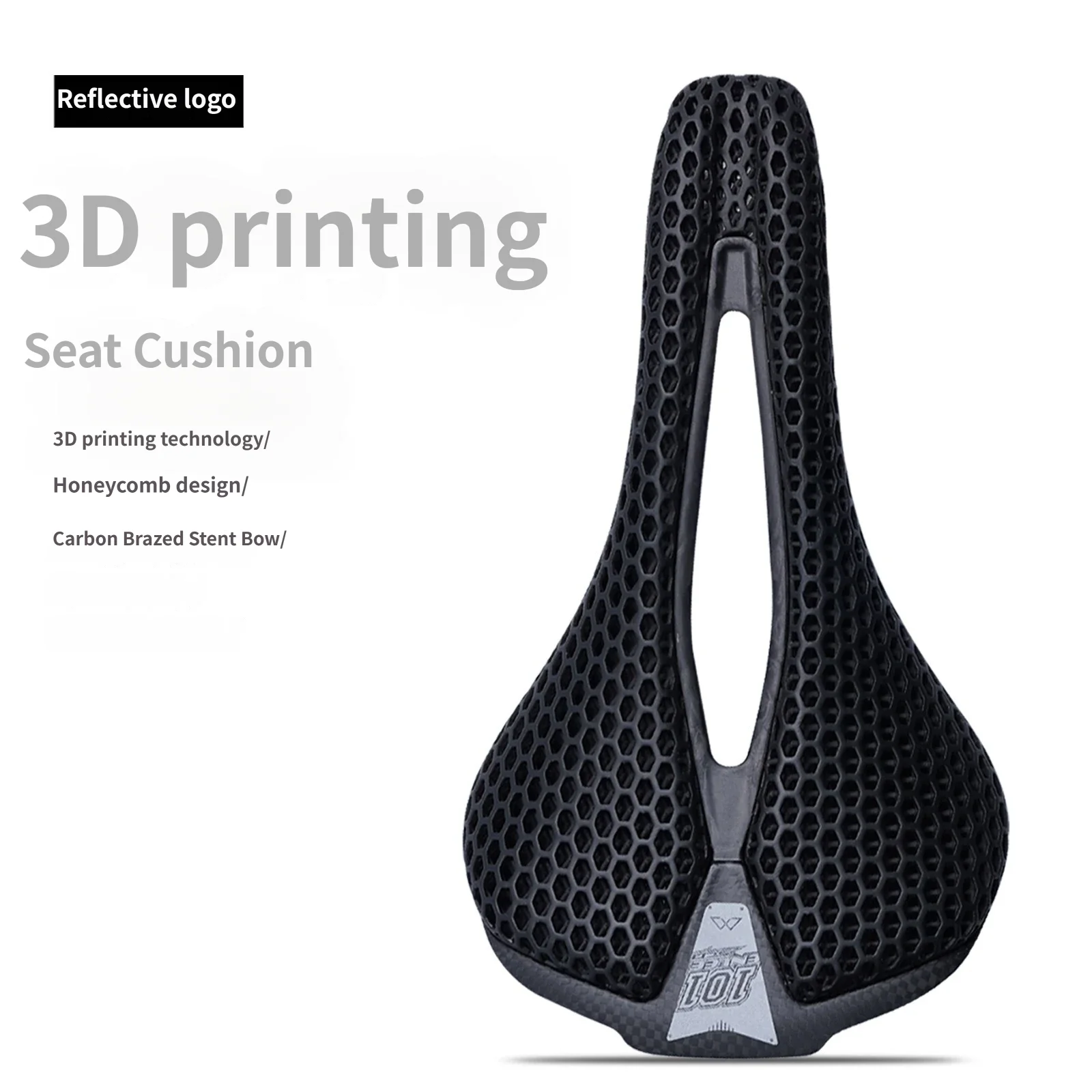 3D Printed Carbon Fiber Bike Saddle Ultralight Comfortable Shock Absorption Cycling Seat for Road MTB Bicycle Accessories