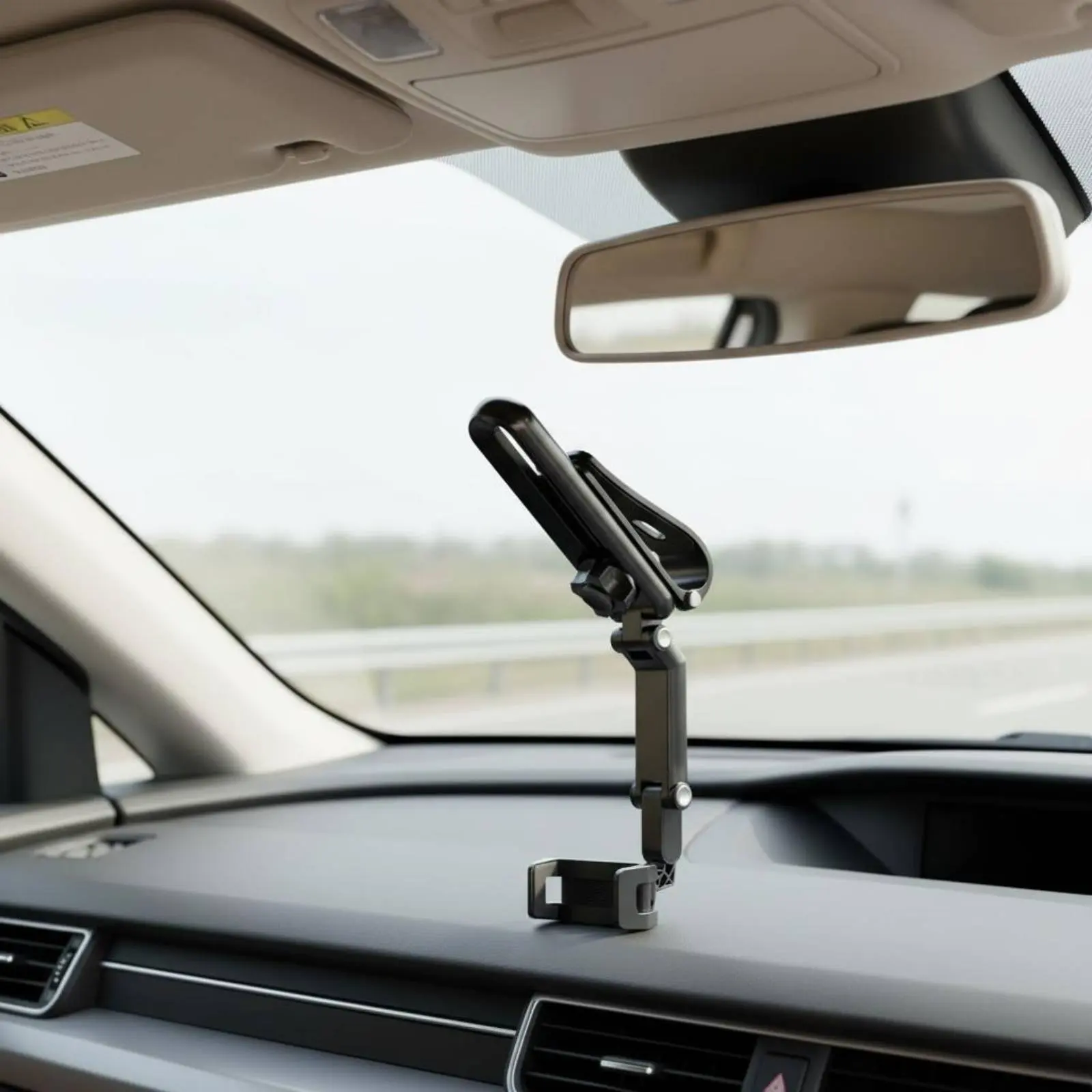 Sun Visor Phone Mount Anti-Movement Fasten-on Phone Holder Mobile Accessory Shockproof Stable Grip for Desk, Kitchen