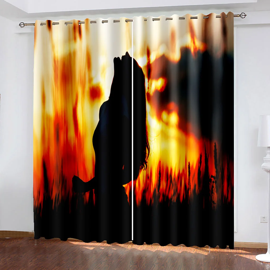 

High quality custom 3d curtain fabric beauty curtains 3D Window Curtains For Living Room Bedroom