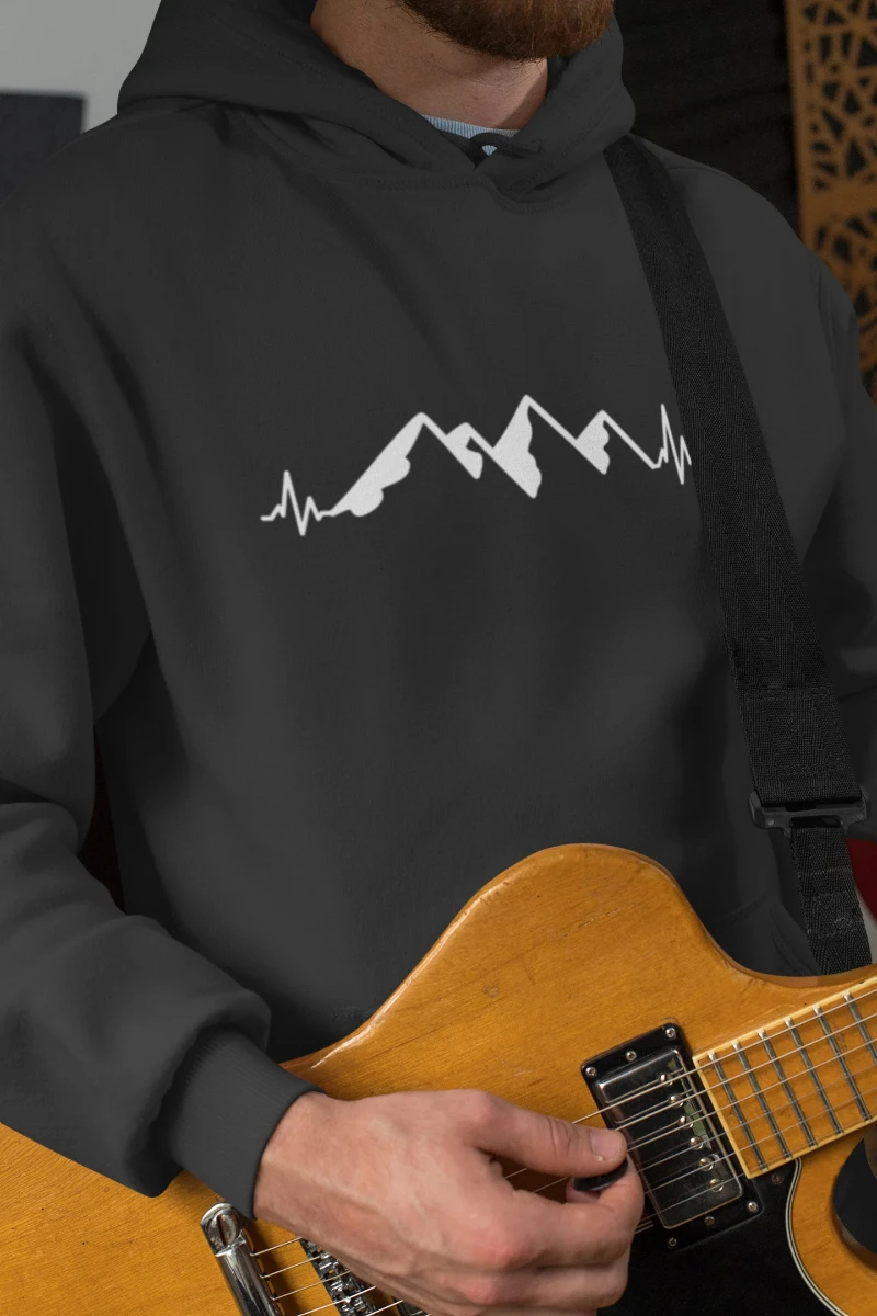 

Hill Walking Hoodie Heartbeat Hiking Mountain Climbing Camping Trekking Outdoor Scout Top Hoody Jumper Mens Womans Teens