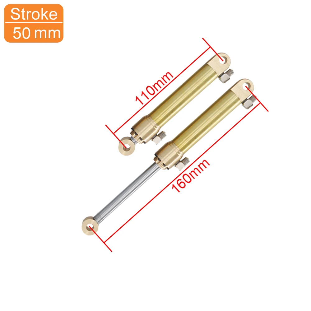 20 mm großer Ölzylinder 30/50/70/90/110/130/140/150 mm Hub für 1:10 1:12 RC LESU Kabolite Hydraulikbagger Modellteile