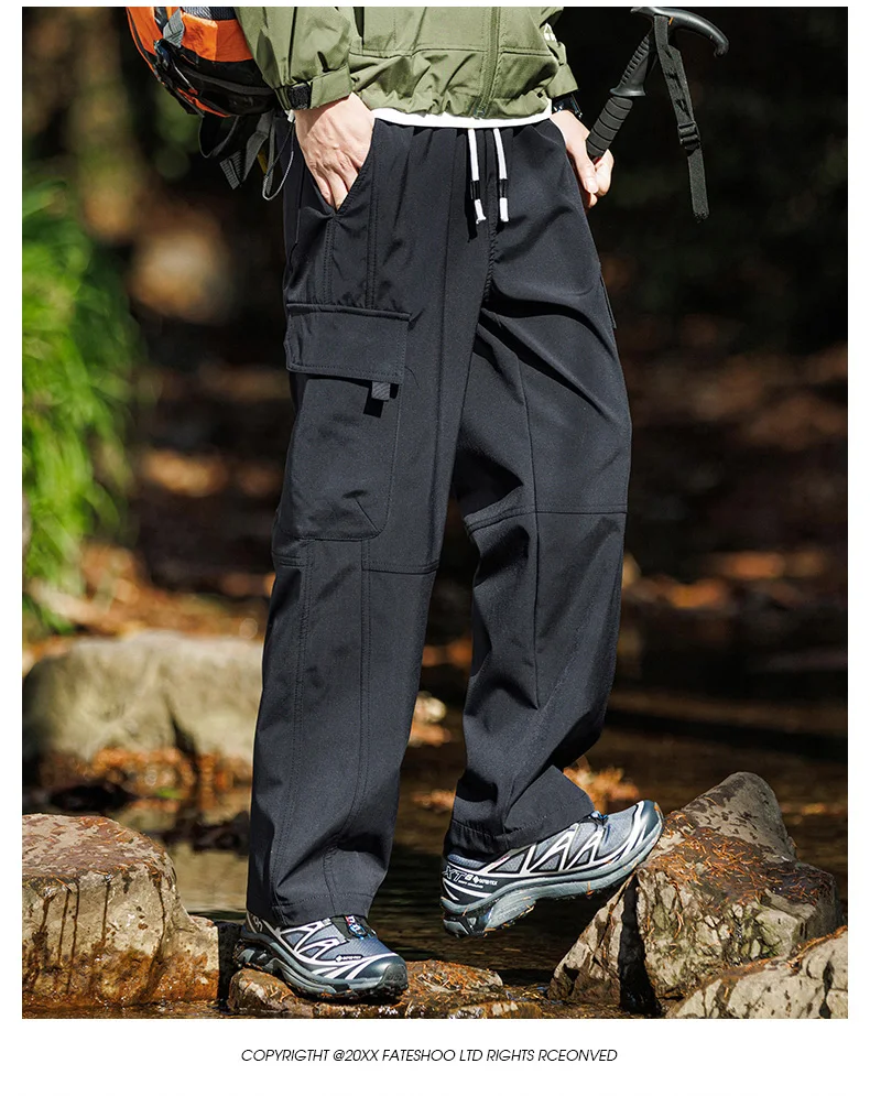 2024 New Work Pants Outdoor Electrician Work Multi Storage Pocket Cargo Pants Multi functional Waterproof Casual Pants