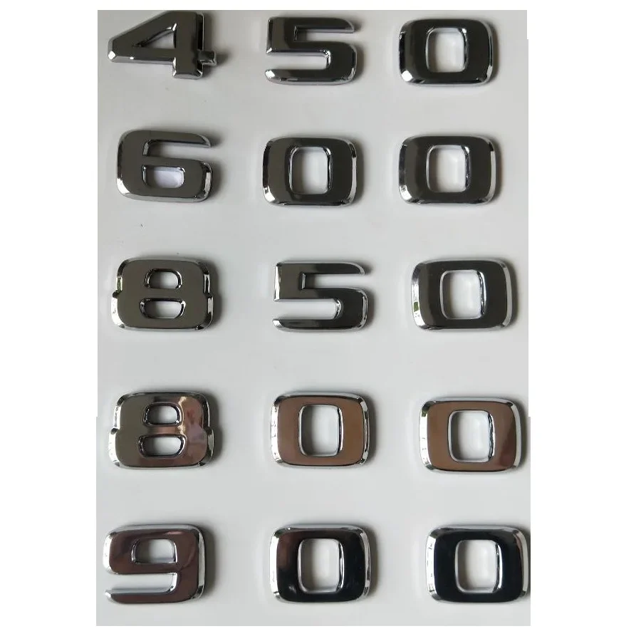 

Chrome Silver Letters Number Emblems B20 B25 B35 450 500 540 550 580 600 650 700 800 850 860 880 900 950 for BRABUS