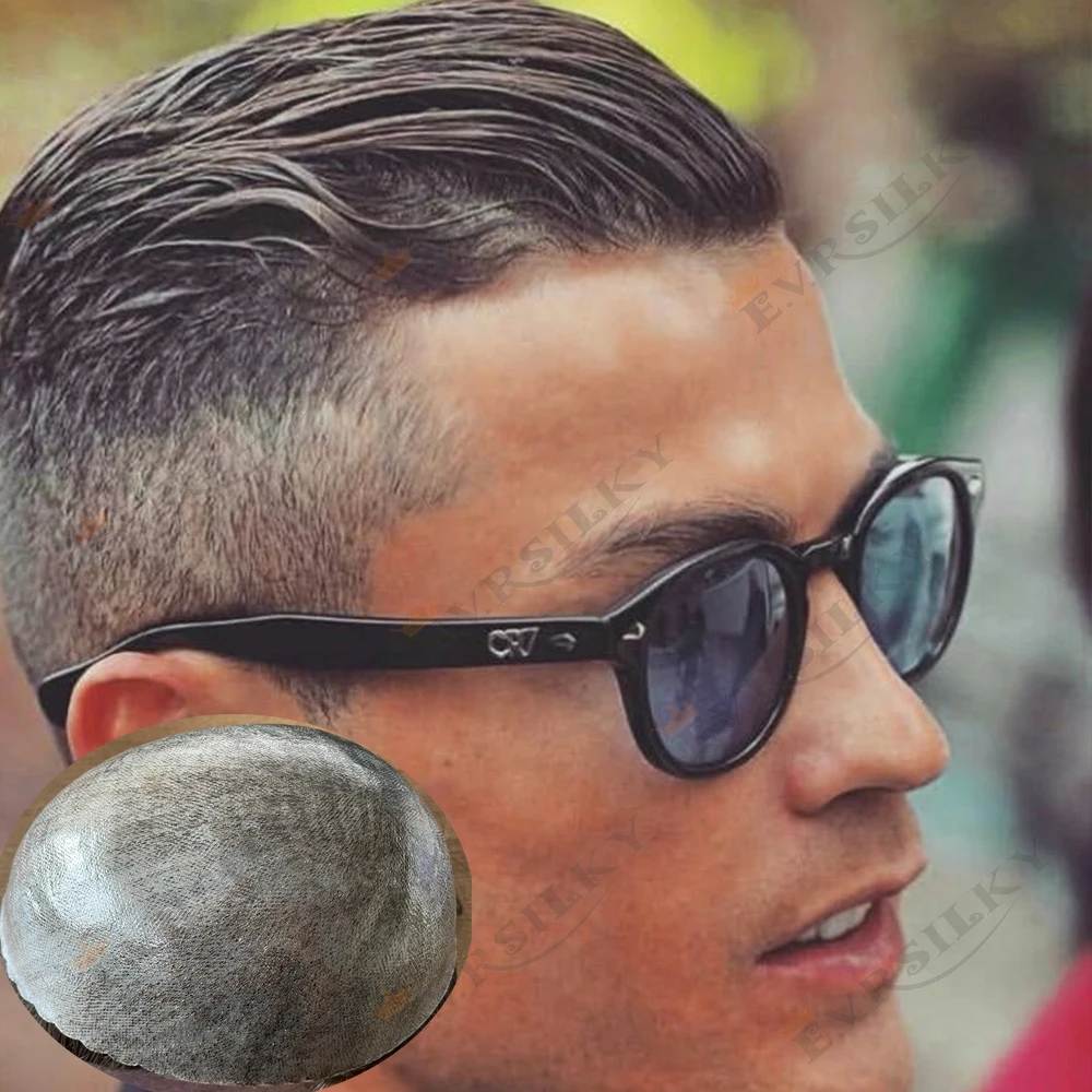 

Super Natural Hairline Brown Thin Male Wigs 1B80 1B65 Gray Blonde Man 100% Human Hair Durable Micro Skin HD PU Undetectable Pros