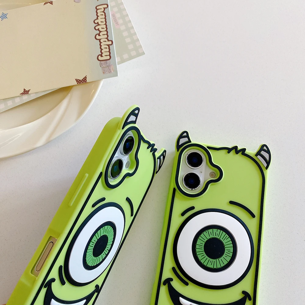 Lustige Monster Weiche Silikon-Handyhülle für iPhone 16 15 Pro Max 14 13 12 Pro Max 11, niedliche 3D-Cartoon-stoßfeste Rückseite – Detail 5
