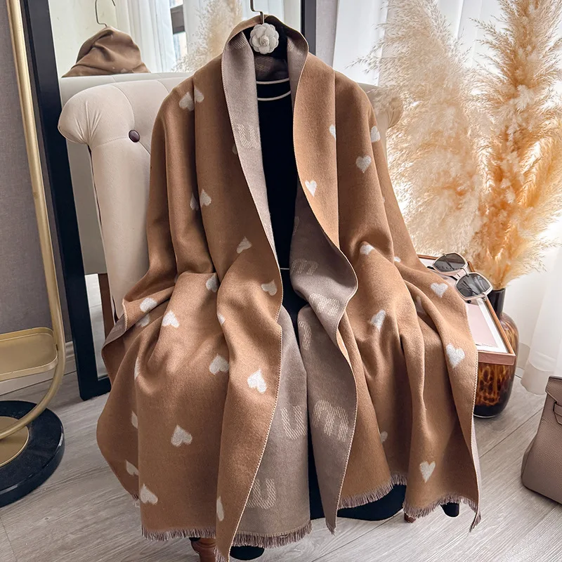 

Женский осенне-зимний шарф из искусственного кашемира, шаль, новое жаккардовое теплое двойное одеяло, длинные шарфы Bufandas Invierno Mujer