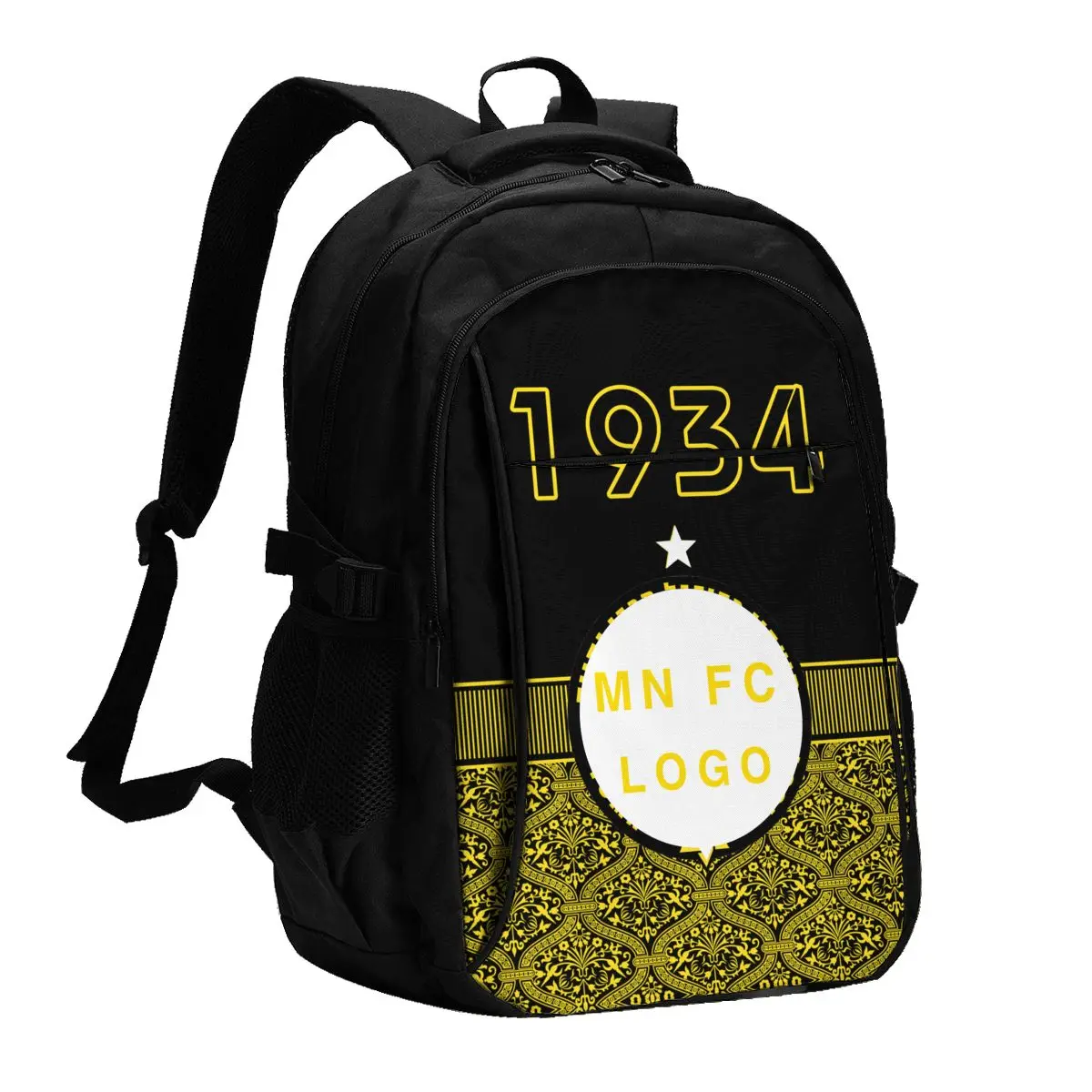 

Maccabi Netanya FC Large Travel Laptop Backpack USB Charging Port Business Backpack for Men and Women