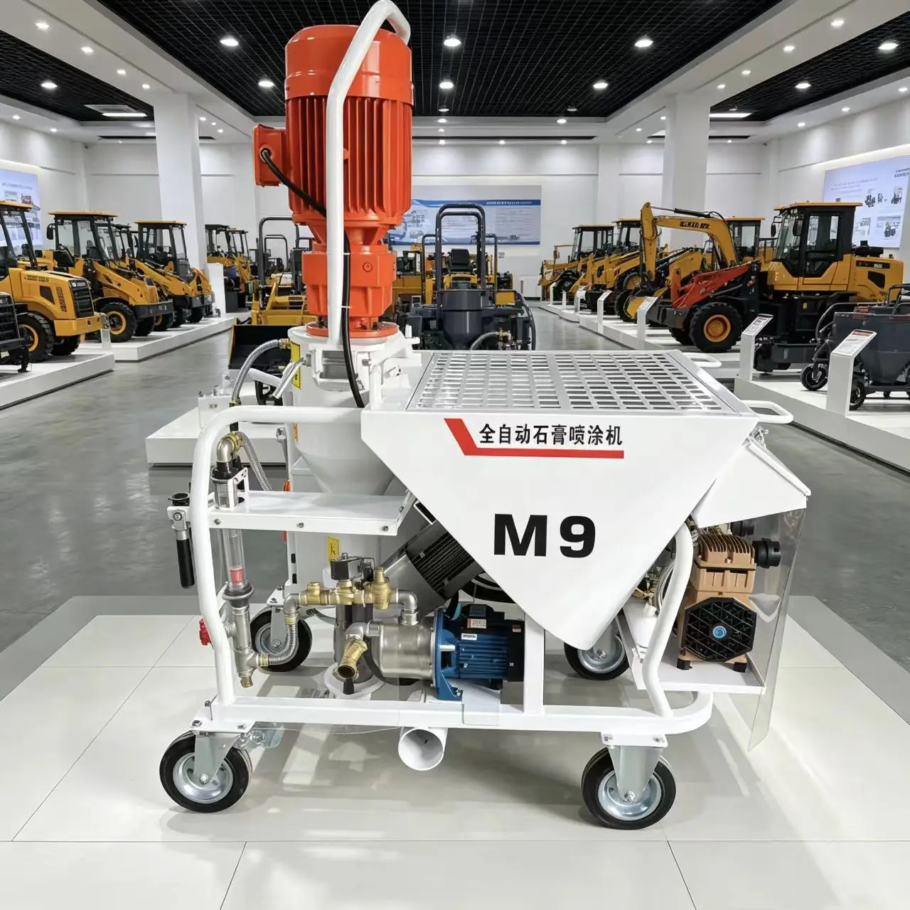 Thick Mortar Dedicated Gypsum Spraying Machine Strong Passing Ability Wall Cement Sand Render Plaster Equipment