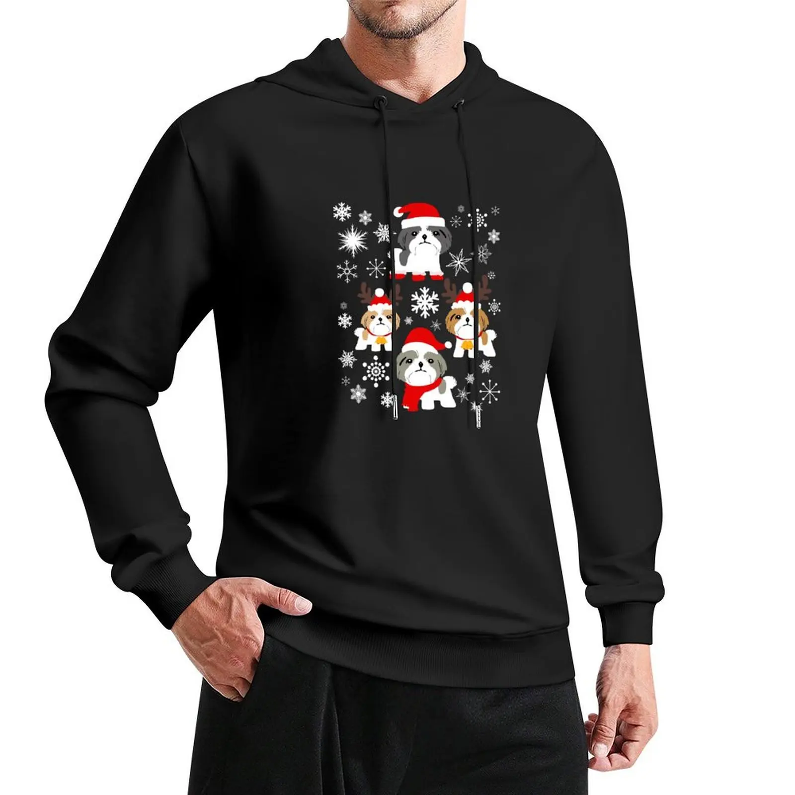 

Shih Tzu Christmas Lover Pullover Hoodie men's autumn clothes winter clothes fashion men male clothes hoodie oversize