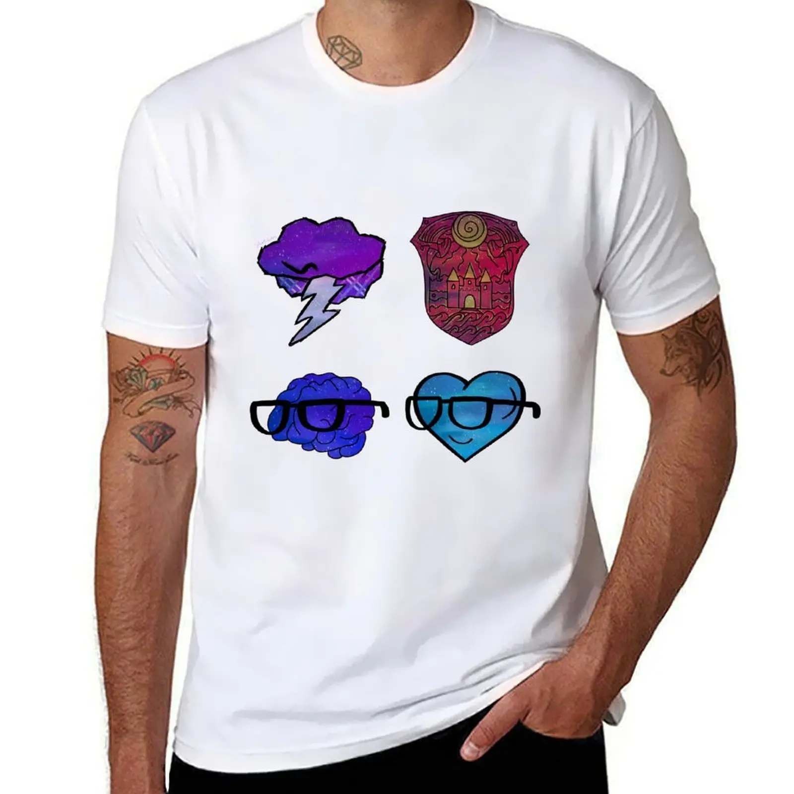 

Galaxy Light Sides Icons T-Shirt t shirts for man pack white essential t shirt T-Shirt