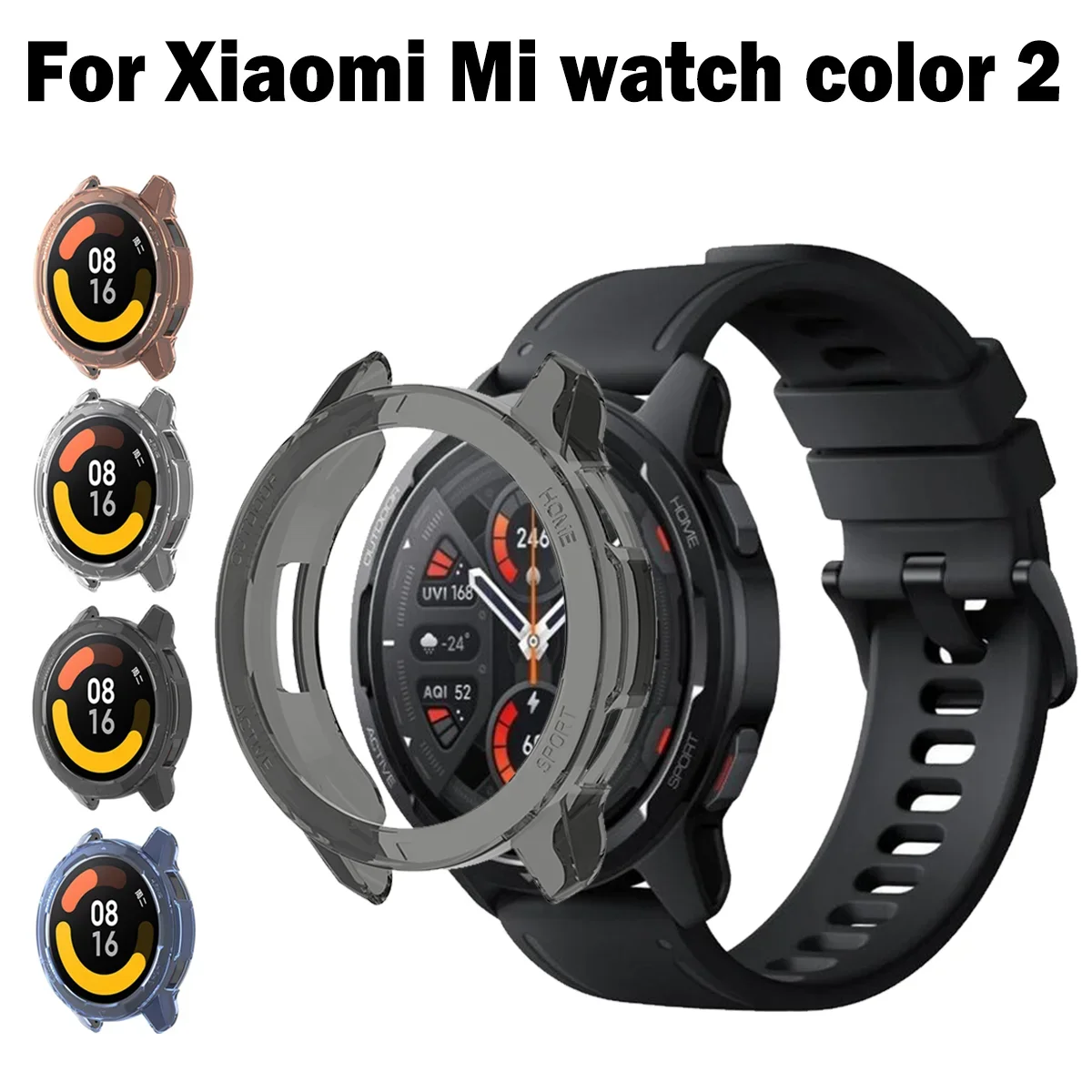 

Защитный чехол для Xiaomi Mi watch color 2, защитная рамка для умных часов, мягкий кристально чистый чехол из ТПУ, чехол для Mi watch S1 active