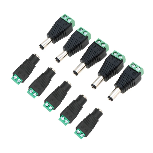 50 sztuk 100 sztuk DC mężczyzna kobieta złącze Led 2.1*5.5mm moc Adapter gniazda Jack kabel z wtyczką łatwy złącze dla 5050 LED listwa oświetleniowa/CCTV