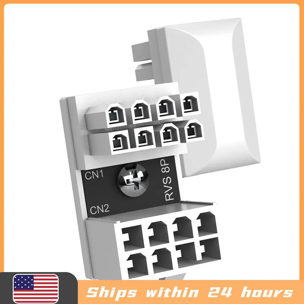 

180 Degree ATX 8 Pin Power Supply Adapter Desktop Computer Accessories Angled Power Adapter Fireproof Plastic DIY for Video Card