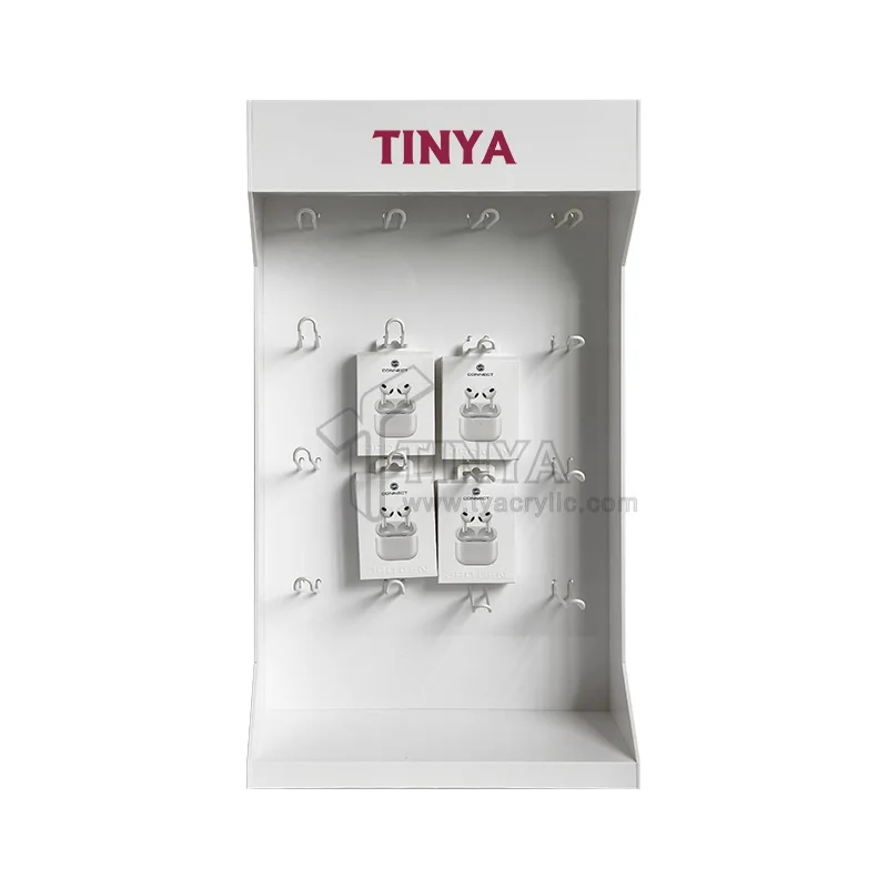 Custom.2025 اتجاهات جديدة خزانة عرض الهاتف الخليوي الاكريليك مع السنانير #4
