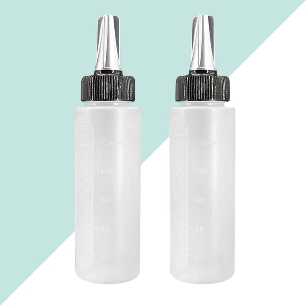 

2Pcs Hairdressing Scale Bottle Portable Applicator Bottle Leak Proof Easy Squeeze Suitable for Hair Dye Perm Beauty Care