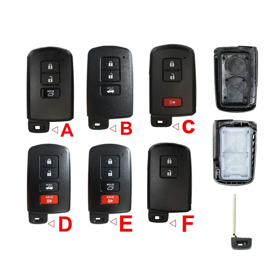 

2 3 4 BOTTONS Car Key Fob Housing Key Case Shell for Toyota Camry Corolla Avalon Rav4 Land Cruiser Smart Key 2012 2013 2014 2015