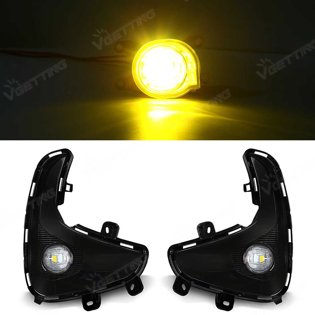 For Toyota Yaris Vios 2020 2021 2022 LED Fog Lamps Daytime Running Light DRL Front Bumper Headlights Daylights Car Accessories