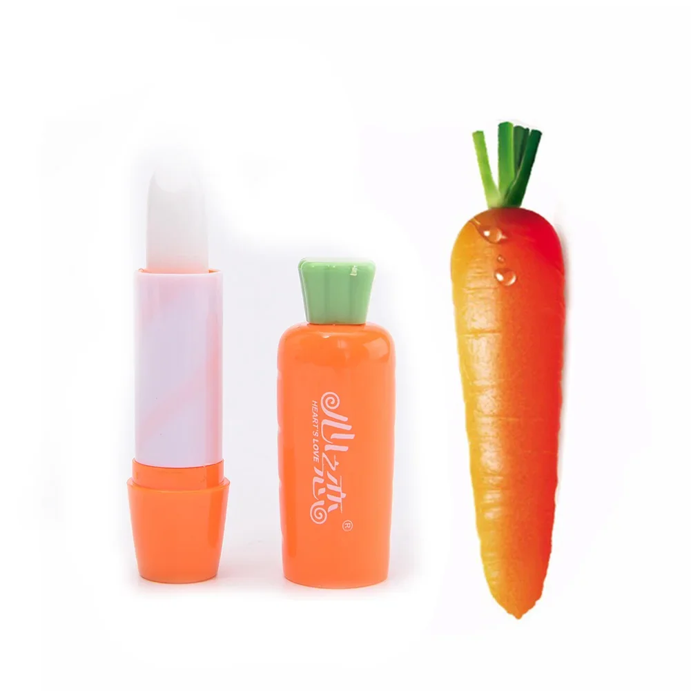 Carrot-shaped lip Balm long-lasting moisturizing lip balm achromatic lip care 1pc for women men