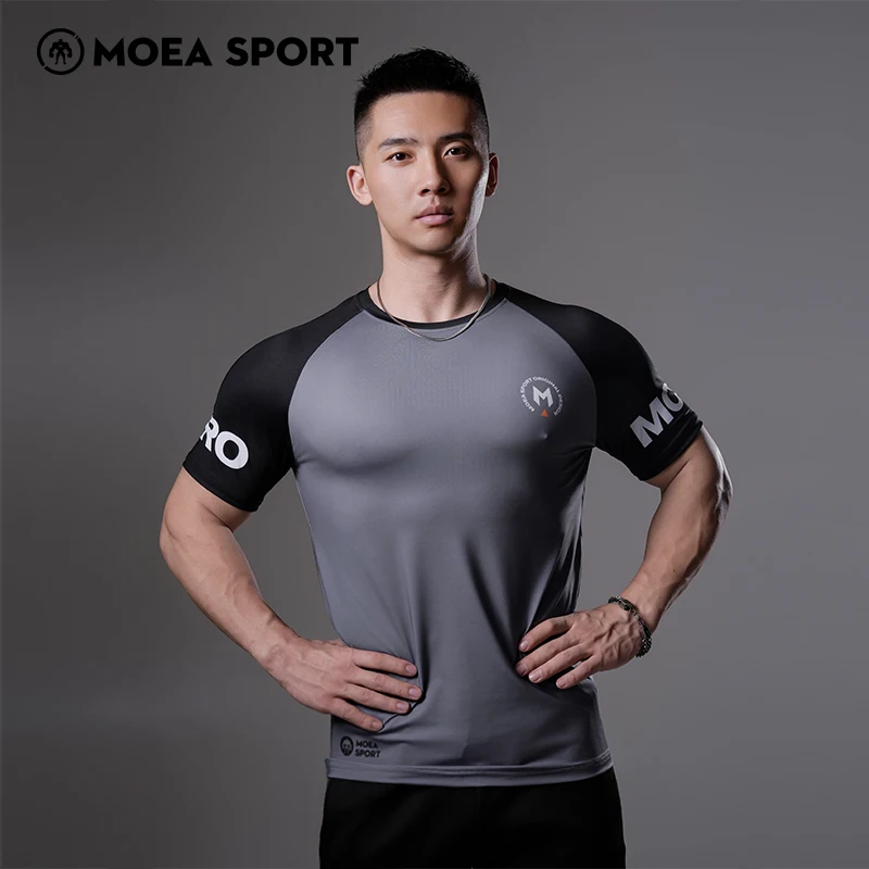 DROZENO Men's Quick-Drying Slim-Fit Summer T-Shirt Professional Sports Short-Sleeved Training Fitness Top for Active Wear