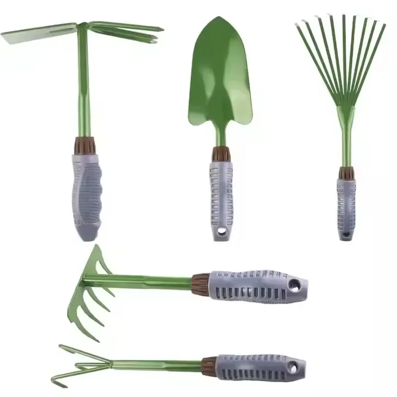 for Portable Five Piece Home Garden Tool Set Includes Flower Shovel and Weed Rake Small Garden Tool Set
