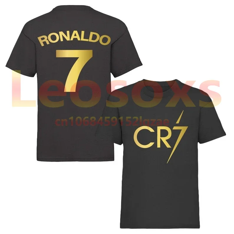 

YEW2024 New Summer High Quality Printed T-shirt CR7 Men's Cotton Sports Leisure Women's Gift Short Sleeve S-6XL