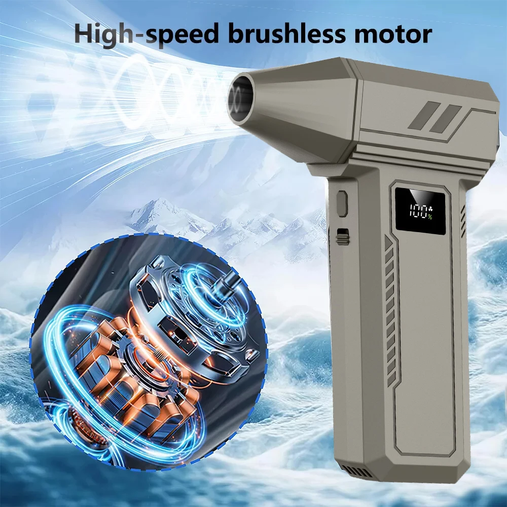 Turbo Jet Fan 180000RPM Mini Car Blowing Snow Cleaning Blower Tool Knob Stepless Speed Regulation Electric Air Duster