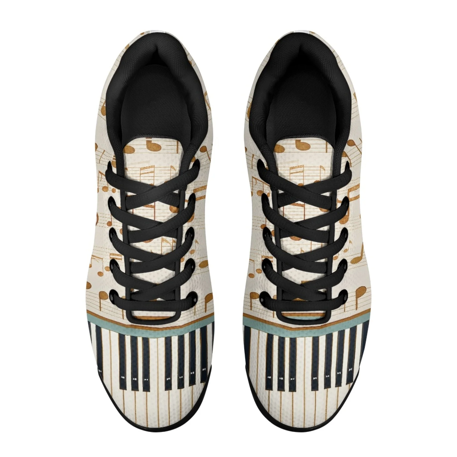 PENSTROLL Music Note Print Easy Cross Trainers Shoes for Athletic Mesh Walking Shoes Non-Slip Comfort Athletic Shoes