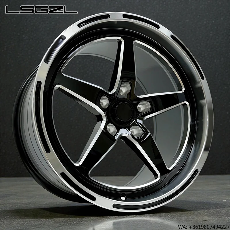 

LSGZL Monoblock Forged Street Racing Car Wheels 17x10 Darkhorse Black Five Spoke Drag Pack Race Wheels 5x114.3