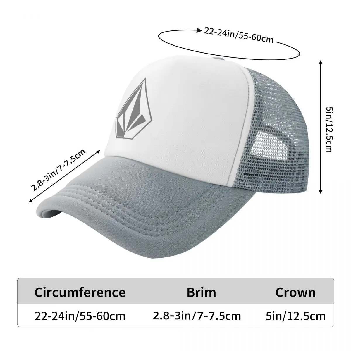 Summer Breathable Volcoms Logo Mesh Cap Men Women Adjustable Foam Trucker Hat