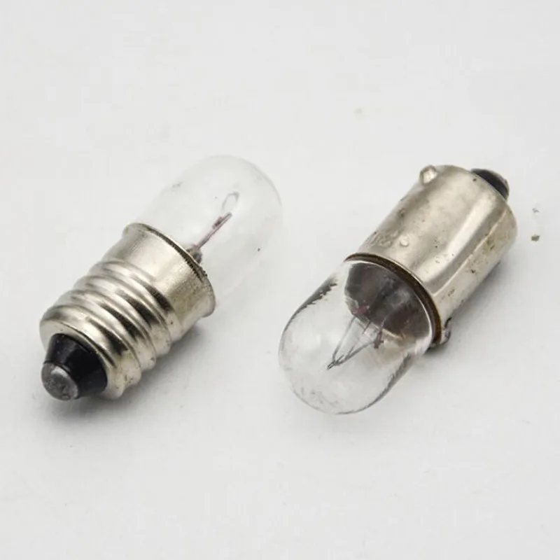 50pcs/lot Flashlight bulb B9 6.3V indicator E10 12V small lamp beads E10 24V 30V 36V 48V 3W signal light bead bayonet light