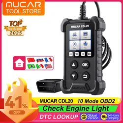 MUCAR-Lecteur de Code Automobile CDL20 OBD2, Scanner pour Vérifier la Lumière du Moteur, Capteur de Recherche DTC, Outil d'Analyse pour Voitures OBDII après 1996