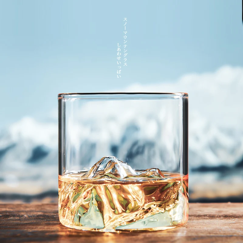 GIANXI Japanese Style Whisky Cup Shallow Transparency Mountain  XO Wine Cup EDO Guanshan Whiskey Glass Creative Personality