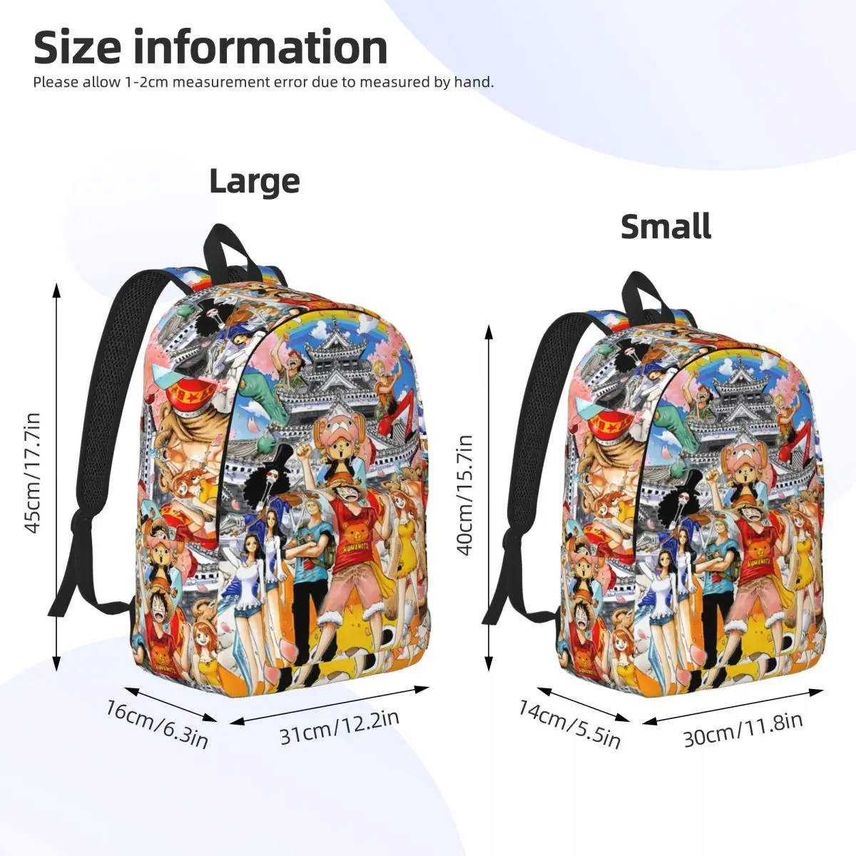 Storage Bag Manga Luffy Large Capacity One Piece Luffy High School Students Gift Versatile Schoolbag Travel