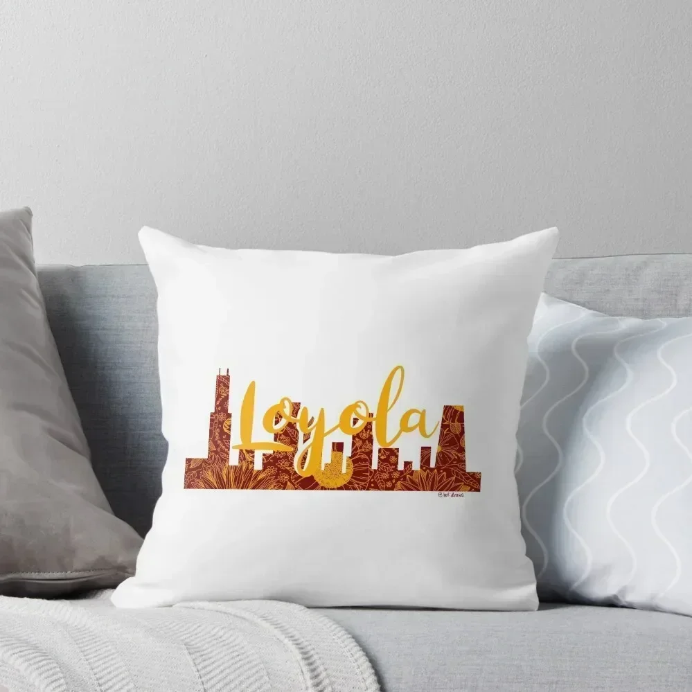 

Loyola University Chicago Floral Parody Throw Pillow pillows decor home Couch Pillows pillow