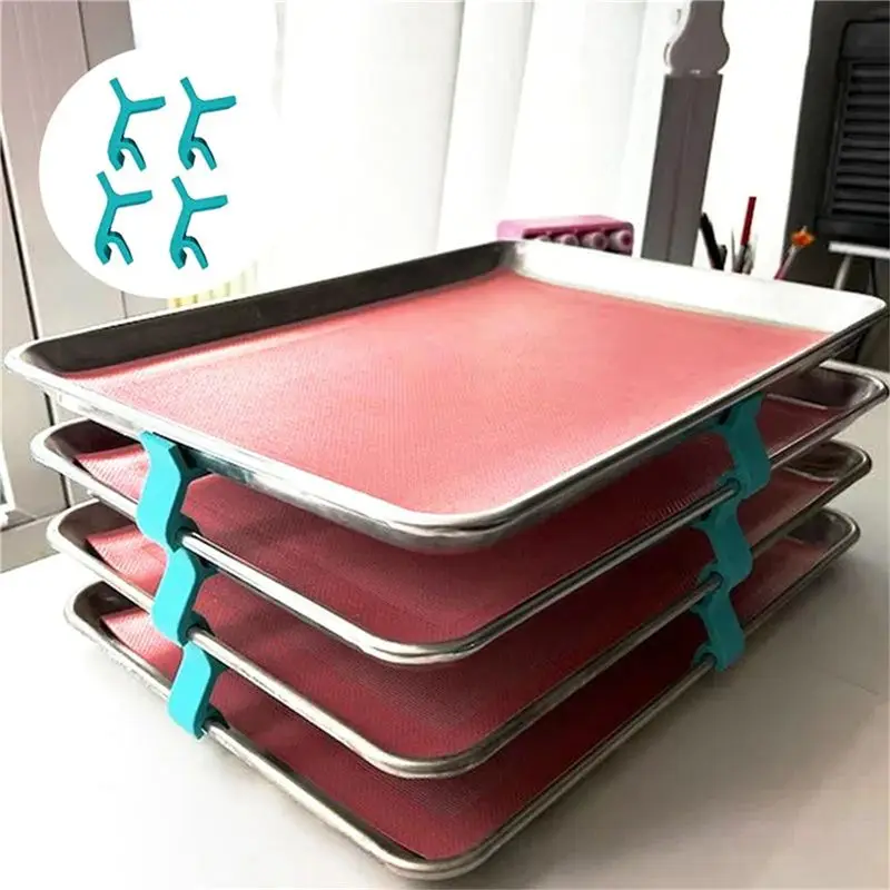 AEE6-Baking Sheet Stackers Space Saving Tray Stackers For Oven, Freezer And Kitchen Countertop Durable And Reusable