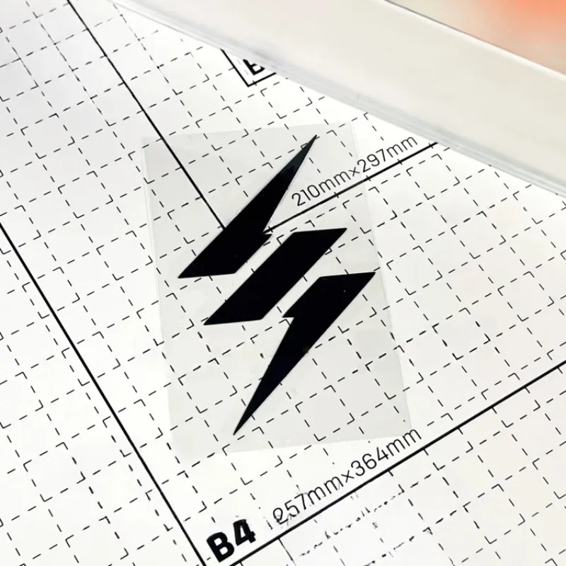 White 3-Piece Lightning Pattern Sticker Waterproof Vinyl Decals for Car Motorcycle Decor