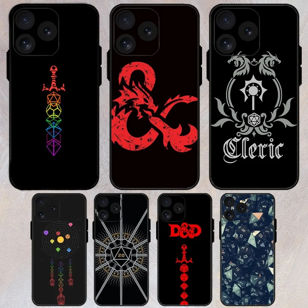 Game D-Dungeons D-Dragons D-DND Phone Case For iPhone 8 11 12 13 Pro 14 15 Mini X XR XS max Plus Shell