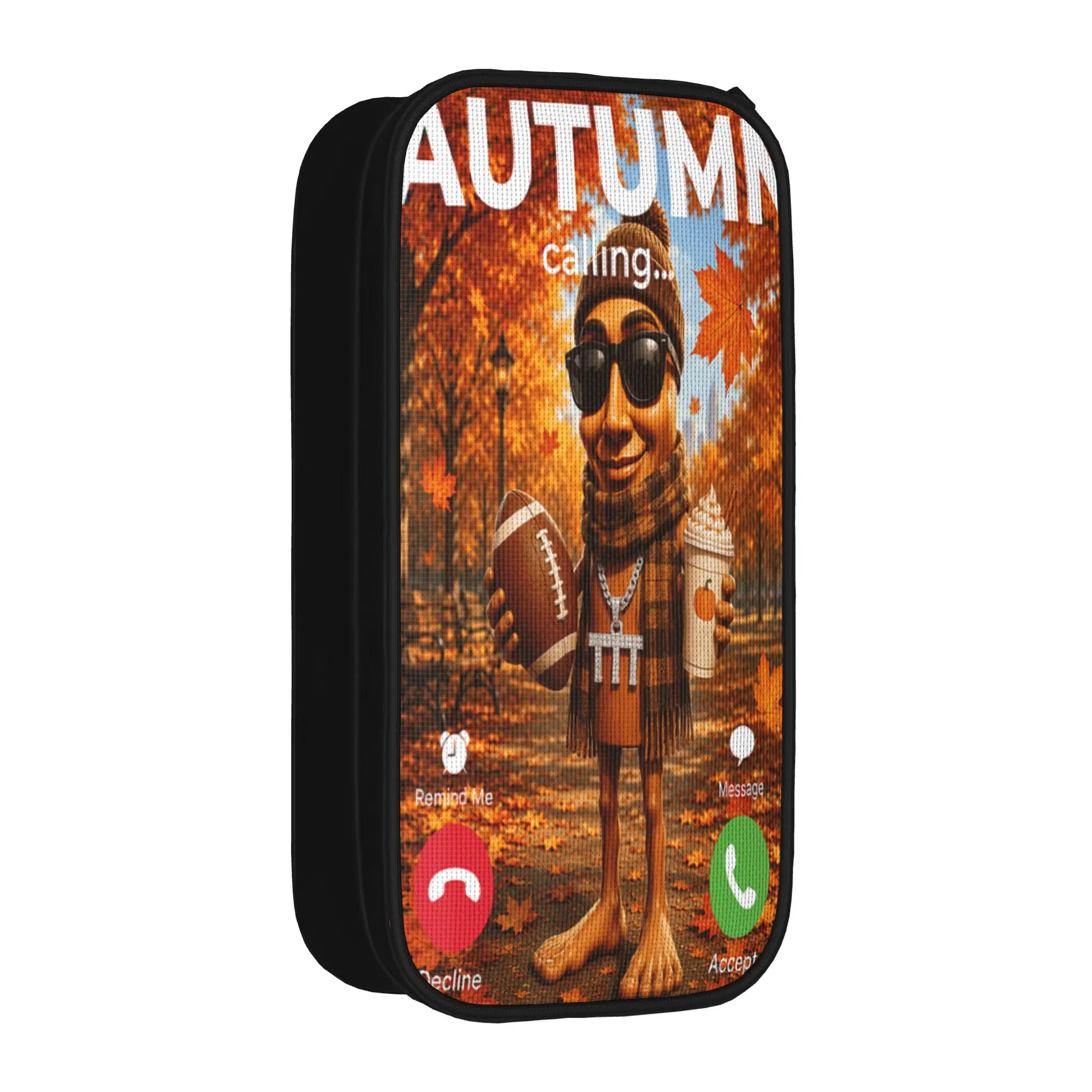 Sweater Weather Football Pumpkin Spice Cozy Fall Tung Sahur Pencil Case Students Pen Box School Pencil Cases Stationery Gift
