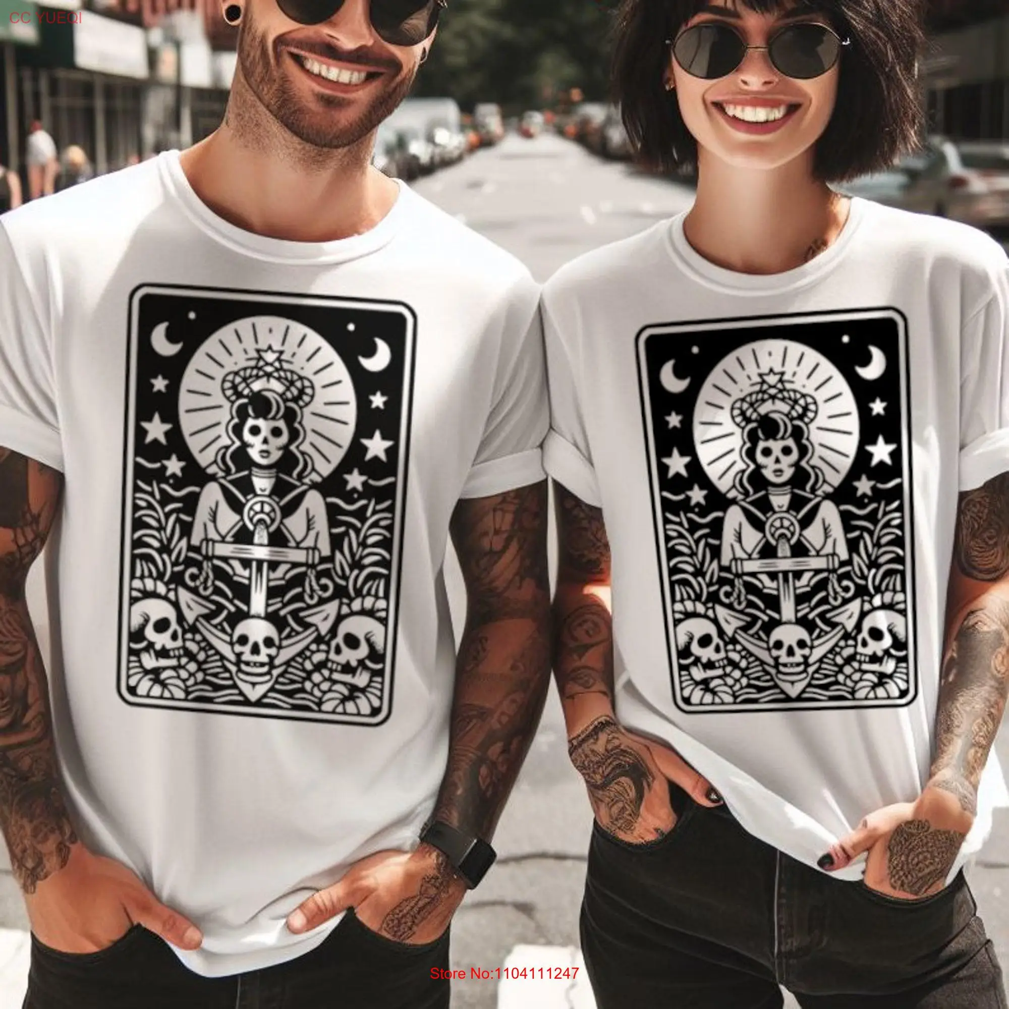 Death Card Tarot 2 by TatT T Shirt Original Tattoo Art long or short sleeves