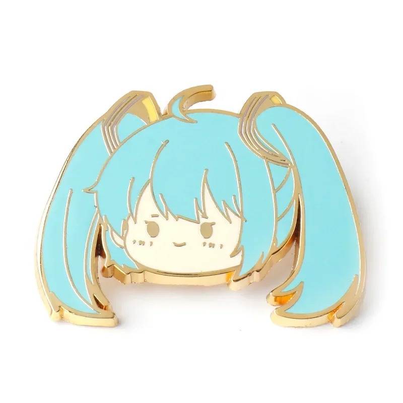 Animation Cartoon Second Hatsune Miku Little Girl Cute Brooch Creative Q Version of The Avatar Badge Jewelry