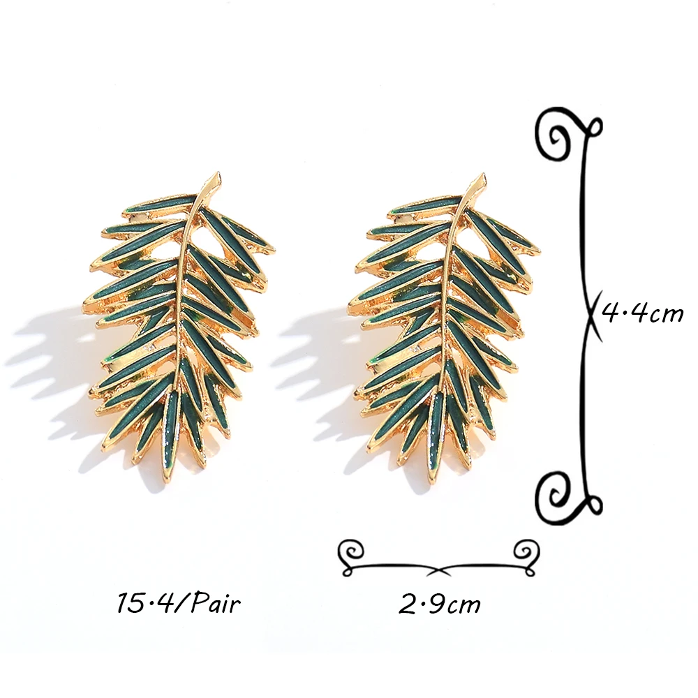 أقراط متدلية كبيرة على شكل ورقة شجر للنساء ، هندسية بسيطة ، لون ذهبي ، ريش ، سبيكة ، مجوهرات حفلات ، اتجاه الموضة ،