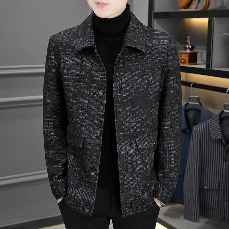 

New Men's Casual Faionable Outerwear Coat Autumn Collection Haome Busin Sle Long Sve Single Button Closure