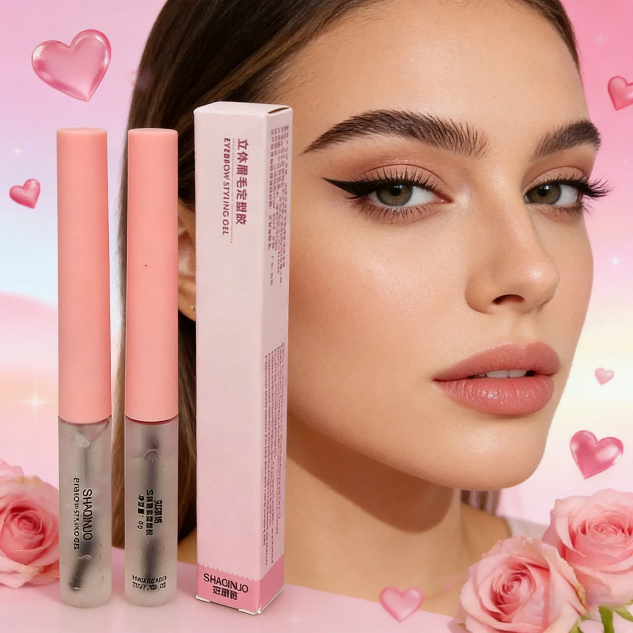 3D Eyebrow Gel Wild Setting Cream Silky Transparent Water Feeling Texture Natural Look Eyebrow Makeup Styling Glue