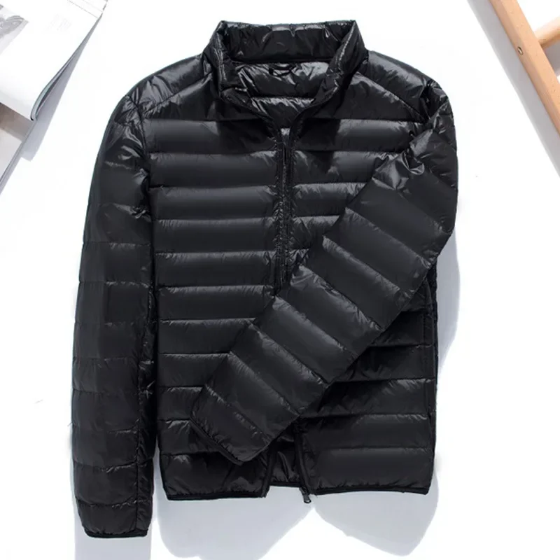 Piumino da uomo ultraleggero con colletto in piedi, da viaggio, ultraleggero e portatile, nuova serie, caldo piumino d'anatra bianco pieghevole