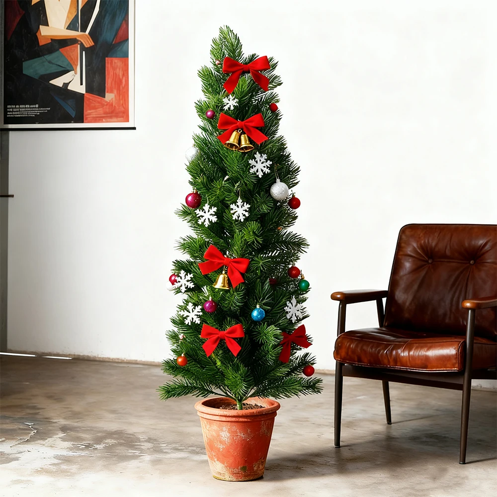 50-85 cm Künstliche Weihnachtsbaum Gefälschte Kiefer Nadel Pflanzen Falsche Winter Weihnachten Baum Zweig Große Pflanzen Für neue Jahr Home Party Decor – Detail 7