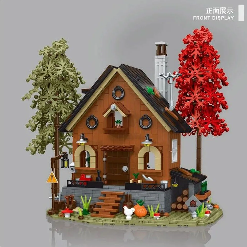 Creative Expert modulaire gebouwen MOC XMORK 031072   Forest Cabin Cottage Houten Huis Model 1643 Stuks Bouwsteen Puzzel Speelgoed 21338